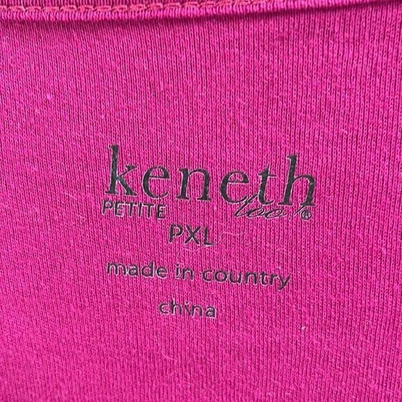 KENETH TOO Ladies Petite Scoop Neck Floral Applique Top Flowers Eve PXL NWT - Picture 4 of 8